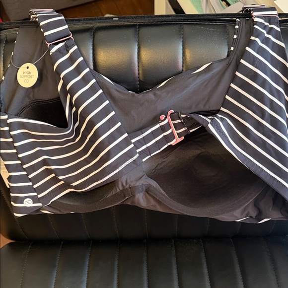 Alia Black and White Striped Bra - Picture 3 of 3